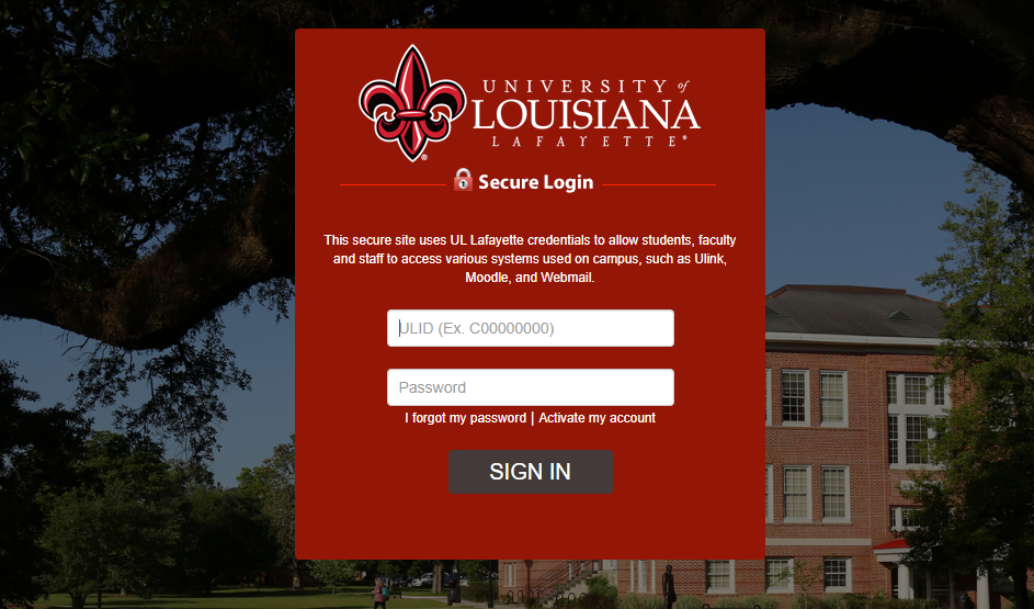 Log in to ULL Account