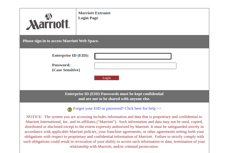 Marriott Extranet Login