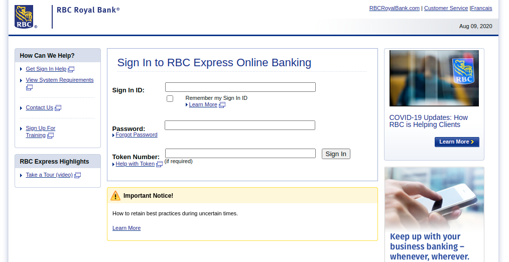 RBC Royal Bank Login